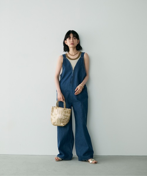 Shelly island（シェリーアイランド）の「バイカラーアメスリニット（タンクトップ・レディース・ブラック/カーキ/ベージュ・FREE）」の15枚目の写真