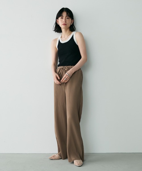 Shelly island（シェリーアイランド）の「バイカラーアメスリニット（タンクトップ・レディース・ブラック/カーキ/ベージュ・FREE）」の19枚目の写真