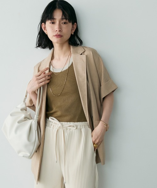 Shelly island（シェリーアイランド）の「バイカラーアメスリニット（タンクトップ・レディース・ブラック/カーキ/ベージュ・FREE）」の10枚目の写真