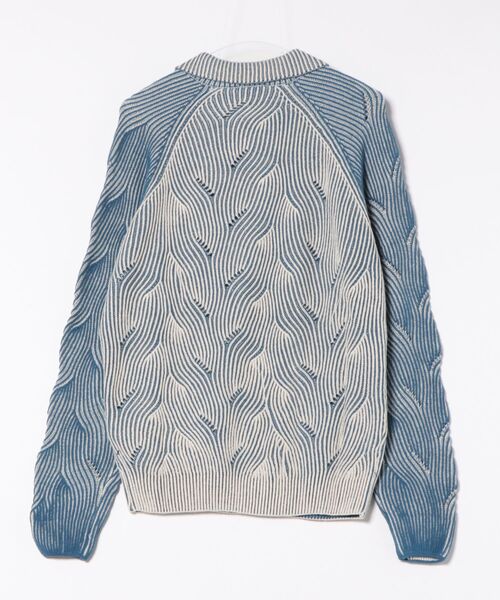 Desigual(デシグアル)の「杢調のポロセーター(ニット/セーター・メンズ・ブルー・S/M/L/XL)」の2枚目の写真