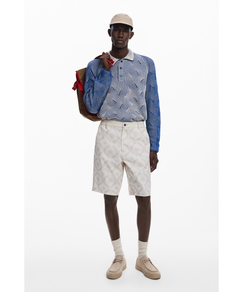 Desigual(デシグアル)の「杢調のポロセーター(ニット/セーター・メンズ・ブルー・S/M/L/XL)」の3枚目の写真