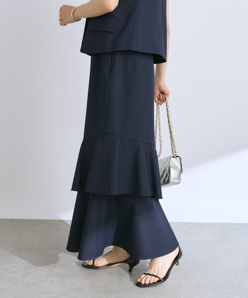 La boutique BonBon(ラブティックボンボン)の「【セットアップ可・美シルエット】ポプリンアシメマーメイドスカート(スカート・レディース・グレイッシュベージュ/ネイビー・38/36)」の15枚目の写真