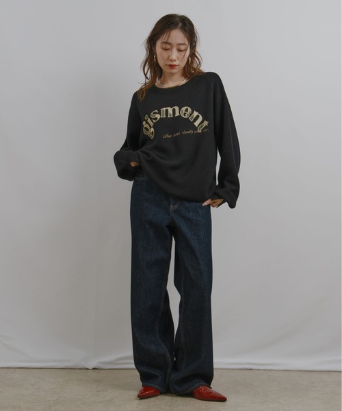 palm RICHE（ポームリシュ）の「前後2way 刺繍ロゴニット（ニット/セーター・レディース・イエロー/ブラック/オフホワイト・M）」の18枚目の写真