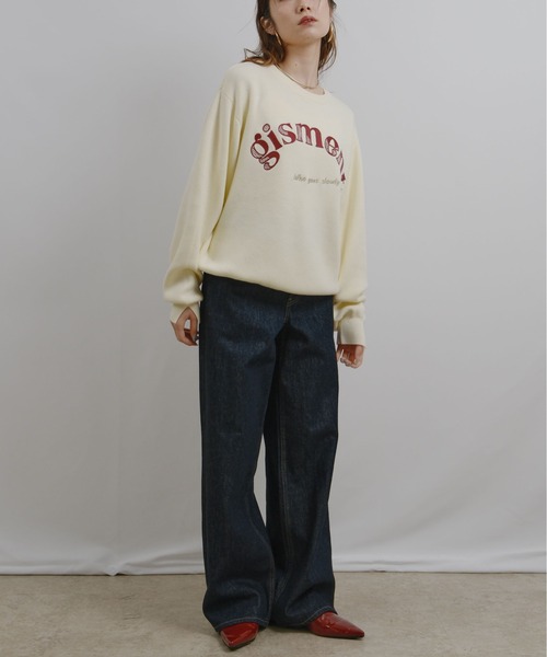palm RICHE（ポームリシュ）の「前後2way 刺繍ロゴニット（ニット/セーター・レディース・イエロー/ブラック/オフホワイト・M）」の12枚目の写真