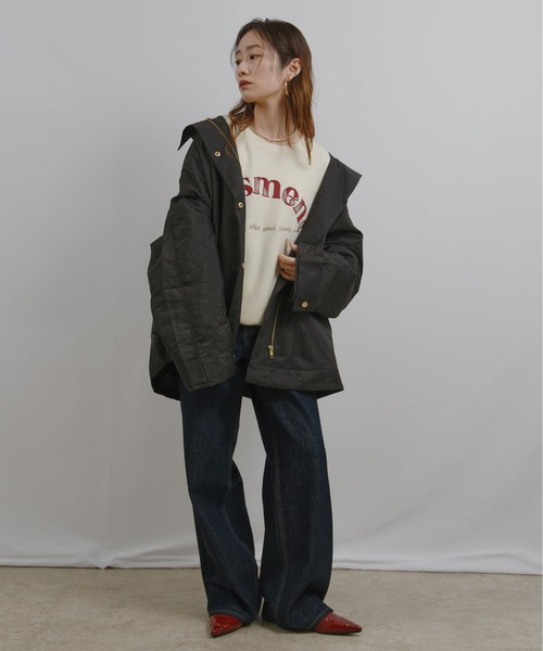 palm RICHE（ポームリシュ）の「前後2way 刺繍ロゴニット（ニット/セーター・レディース・イエロー/ブラック/オフホワイト・M）」の20枚目の写真