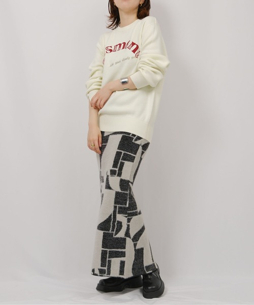 palm RICHE（ポームリシュ）の「前後2way 刺繍ロゴニット（ニット/セーター・レディース・イエロー/ブラック/オフホワイト・M）」の13枚目の写真