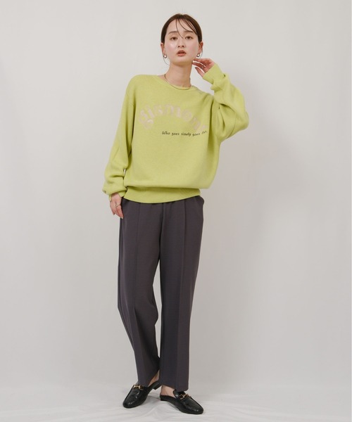 palm RICHE（ポームリシュ）の「前後2way 刺繍ロゴニット（ニット/セーター・レディース・イエロー/ブラック/オフホワイト・M）」の5枚目の写真