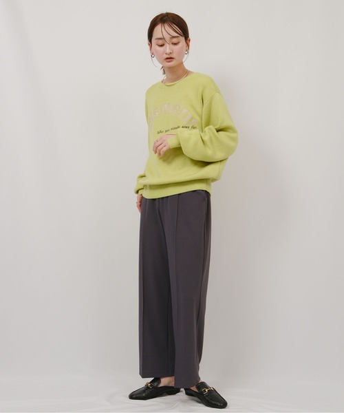 palm RICHE（ポームリシュ）の「前後2way 刺繍ロゴニット（ニット/セーター・レディース・イエロー/ブラック/オフホワイト・M）」の15枚目の写真