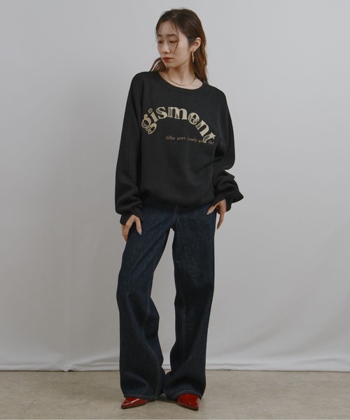 palm RICHE（ポームリシュ）の「前後2way 刺繍ロゴニット（ニット/セーター・レディース・イエロー/ブラック/オフホワイト・M）」の7枚目の写真
