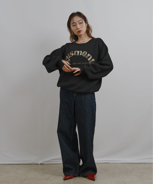 palm RICHE（ポームリシュ）の「前後2way 刺繍ロゴニット（ニット/セーター・レディース・イエロー/ブラック/オフホワイト・M）」の14枚目の写真