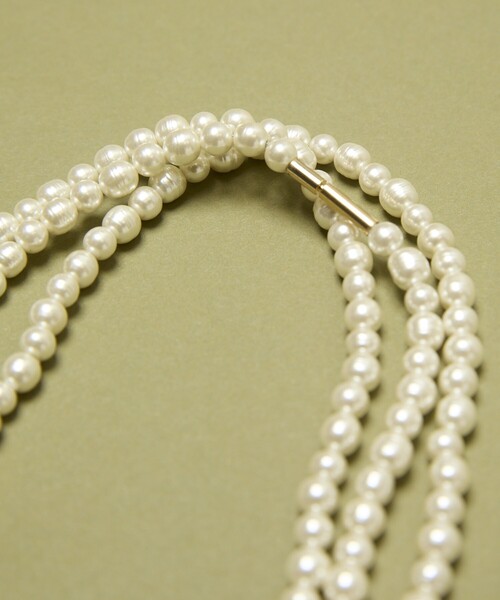 Freada/フリーダ ガラス 手巻き パール ロング ネックレス 140cm