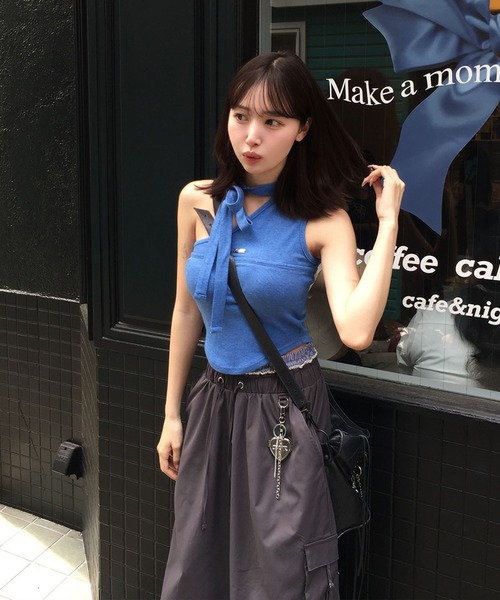 Judin（ジュディン）の「One shoulder sleeveless tops【JD】（その他トップス・レディース・グレー/ブルー・FREE）」の11枚目の写真