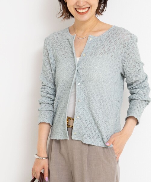 NOLLEY’S（ノーリーズ）の「2WAYレースカーディガン（カーディガン/ボレロ・レディース・ブラック/サックスブルー/キナリ・38）」の7枚目の写真