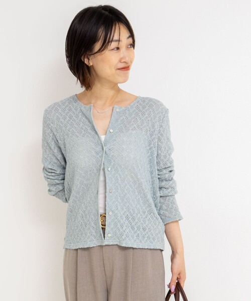 NOLLEY’S（ノーリーズ）の「2WAYレースカーディガン（カーディガン/ボレロ・レディース・ブラック/サックスブルー/キナリ・38）」の13枚目の写真