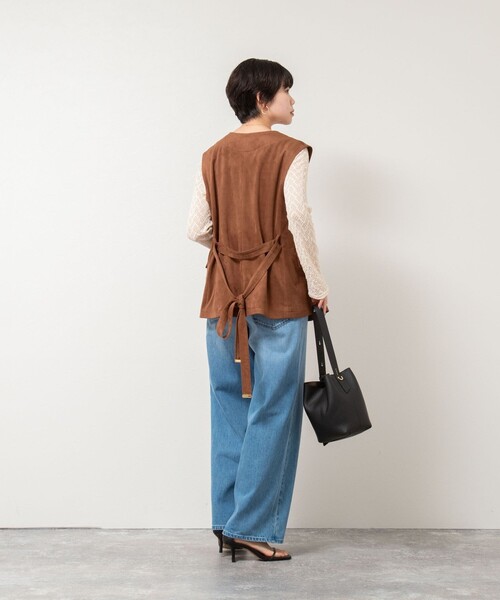 NOLLEY’S（ノーリーズ）の「2WAYレースカーディガン（カーディガン/ボレロ・レディース・ブラック/サックスブルー/キナリ・38）」の17枚目の写真