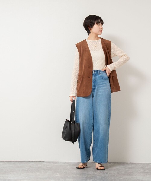 NOLLEY’S（ノーリーズ）の「2WAYレースカーディガン（カーディガン/ボレロ・レディース・ブラック/サックスブルー/キナリ・38）」の19枚目の写真