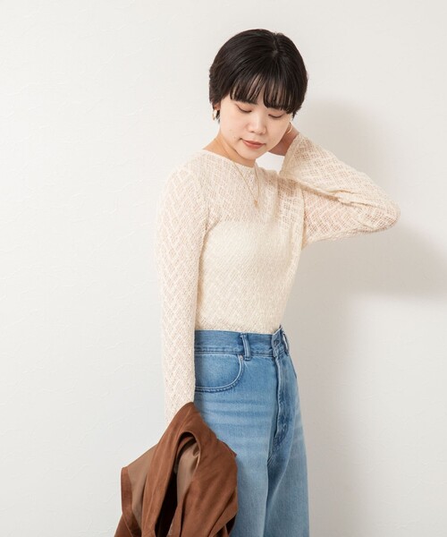 NOLLEY’S（ノーリーズ）の「2WAYレースカーディガン（カーディガン/ボレロ・レディース・ブラック/サックスブルー/キナリ・38）」の22枚目の写真