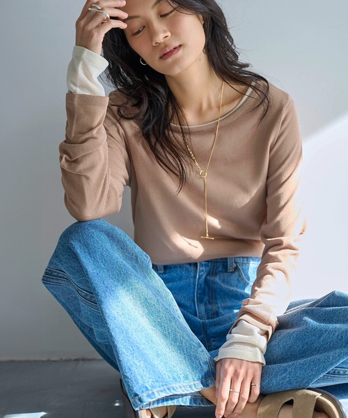 meilmada(メイルマダ)の「シアーニットプルオーバー(ニット/セーター・レディース・ブルー/ブラック/ライトベージュ/ライトブラウン/チャコールグレー・FREE)」の4枚目の写真