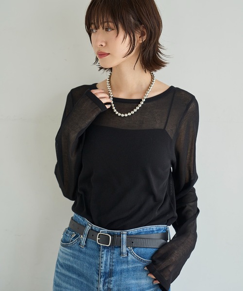 meilmada(メイルマダ)の「シアーニットプルオーバー(ニット/セーター・レディース・ブルー/ブラック/ライトベージュ/ライトブラウン/チャコールグレー・FREE)」の19枚目の写真