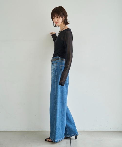 meilmada(メイルマダ)の「シアーニットプルオーバー(ニット/セーター・レディース・ブルー/ブラック/ライトベージュ/ライトブラウン/チャコールグレー・FREE)」の17枚目の写真