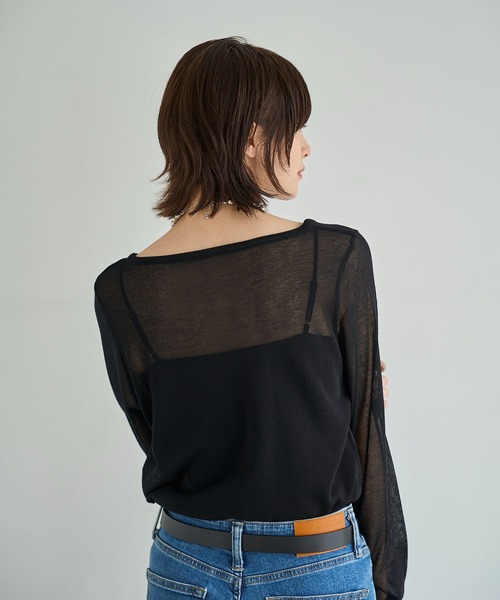 meilmada(メイルマダ)の「シアーニットプルオーバー(ニット/セーター・レディース・ブルー/ブラック/ライトベージュ/ライトブラウン/チャコールグレー・FREE)」の21枚目の写真