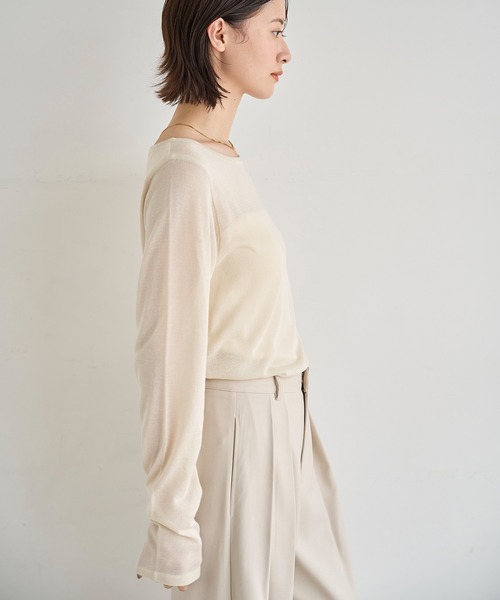 meilmada(メイルマダ)の「シアーニットプルオーバー(ニット/セーター・レディース・ブルー/ブラック/ライトベージュ/ライトブラウン/チャコールグレー・FREE)」の7枚目の写真