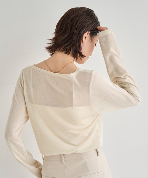 meilmada(メイルマダ)の「シアーニットプルオーバー(ニット/セーター・レディース・ブルー/ブラック/ライトベージュ/ライトブラウン/チャコールグレー・FREE)」の8枚目の写真