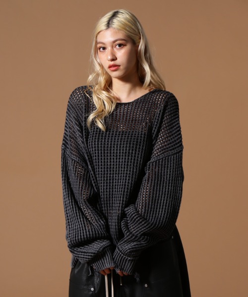 ニット セーター DankeSchon/ダンケシェーン/CHEMICAL MESHKNIT CN レディース メンズ DankeSchon/ダンケシェーン/CHEMICAL MESHKNIT CN（ニット