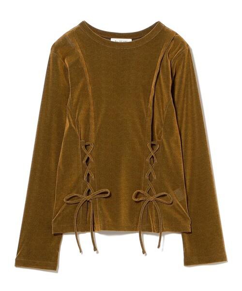 Ray BEAMS(レイビームス)の「フロッキー レースアップ トップス(Tシャツ/カットソー・レディース・ブラウン/ブルー・ONE SIZE)」の10枚目の写真