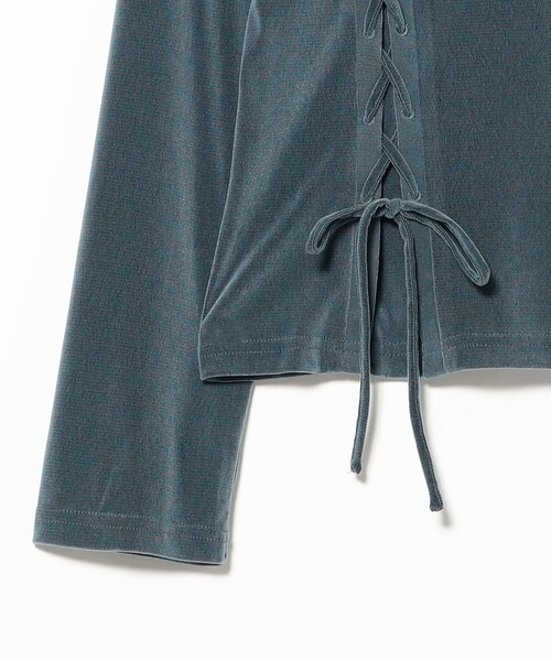 Ray BEAMS(レイビームス)の「フロッキー レースアップ トップス(Tシャツ/カットソー・レディース・ブラウン/ブルー・ONE SIZE)」の15枚目の写真