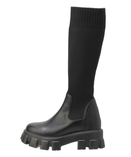 GYDA（ジェイダ）の「ニットドッキングボリュームソールブーツ（ブーツ・レディース・ブラック・SMALL/MEDIUM/LARGE）」の6枚目の写真