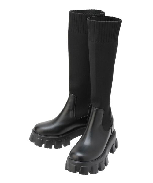 GYDA（ジェイダ）の「ニットドッキングボリュームソールブーツ（ブーツ・レディース・ブラック・SMALL/MEDIUM/LARGE）」の11枚目の写真