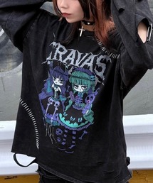 TRAVAS TOKYO（トラバス トウキョウ）の「『TRAVAS TOKYO/トラバス トーキョー』ステッチ入りイラストプリントL/S Tee/ロングスリーブカットソー（Tシャツ/カットソー）」