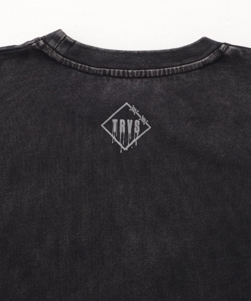 TRAVAS TOKYO(トラバス トウキョウ)の「『TRAVAS TOKYO/トラバス トーキョー』ステッチ入りイラストプリントL/S Tee/ロングスリーブカットソー(Tシャツ/カットソー・レディース・ブラック/チャコールグレー・FREE)」の15枚目の写真