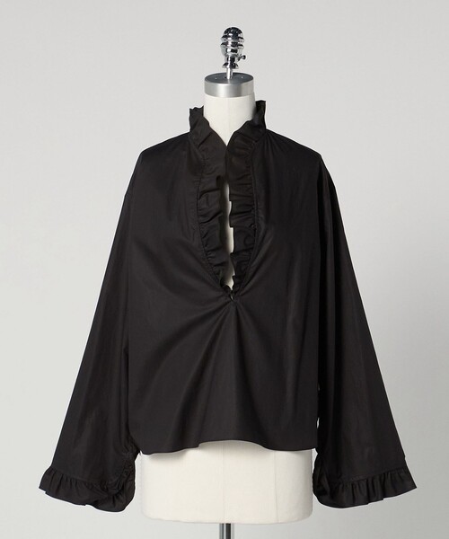 LOEFF ロエフ　シャツ　ブラウス LOEFF＞フリル スキッパー シャツ（シャツ/ブラウス）｜LOEFF