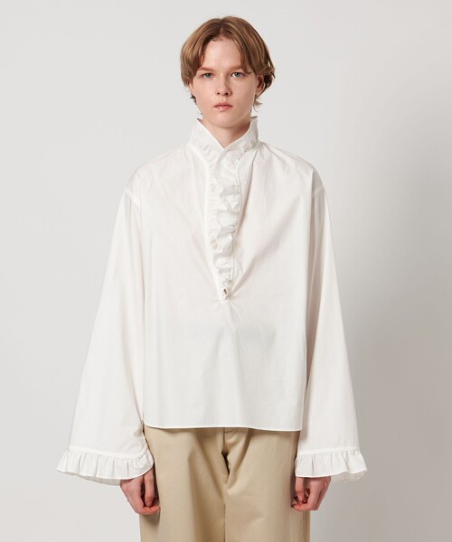 LOEFF＞フリル スキッパー シャツ（シャツ/ブラウス）｜LOEFF（ロエフ