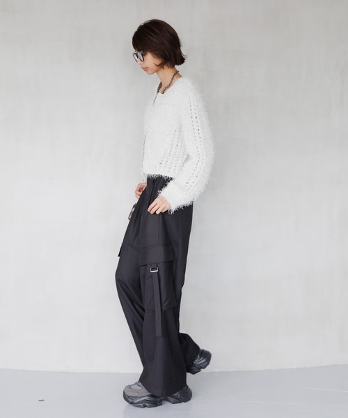 PAGEBOY(ページボーイ)の「ダンスヤーン2WAYカーディガン【前後2WAY着用】(カーディガン/ボレロ・レディース・ブラック/ブルー/オフホワイト/ピンク系その他・FREE)」の7枚目の写真