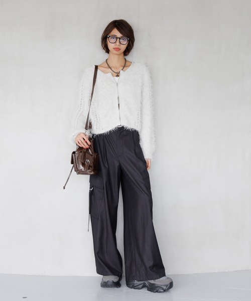 PAGEBOY(ページボーイ)の「ダンスヤーン2WAYカーディガン【前後2WAY着用】(カーディガン/ボレロ・レディース・ブラック/ブルー/オフホワイト/ピンク系その他・FREE)」の5枚目の写真