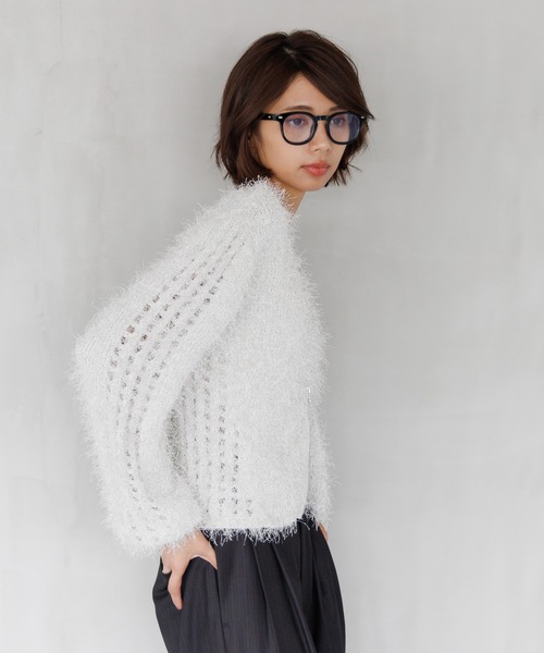 PAGEBOY(ページボーイ)の「ダンスヤーン2WAYカーディガン【前後2WAY着用】(カーディガン/ボレロ・レディース・ブラック/ブルー/オフホワイト/ピンク系その他・FREE)」の10枚目の写真