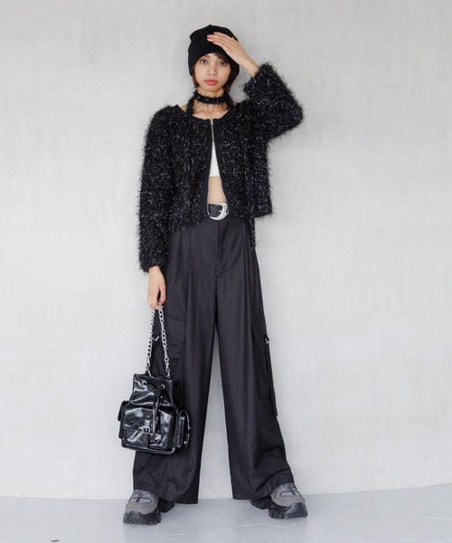 PAGEBOY(ページボーイ)の「ダンスヤーン2WAYカーディガン【前後2WAY着用】(カーディガン/ボレロ・レディース・ブラック/ブルー/オフホワイト/ピンク系その他・FREE)」の13枚目の写真