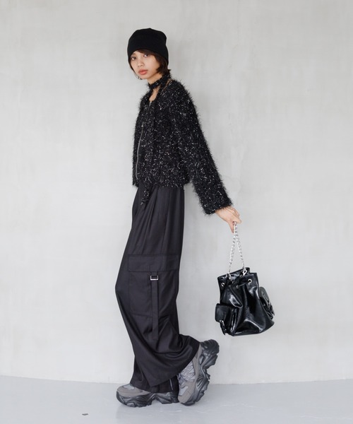 PAGEBOY(ページボーイ)の「ダンスヤーン2WAYカーディガン【前後2WAY着用】(カーディガン/ボレロ・レディース・ブラック/ブルー/オフホワイト/ピンク系その他・FREE)」の15枚目の写真