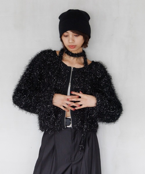 PAGEBOY(ページボーイ)の「ダンスヤーン2WAYカーディガン【前後2WAY着用】(カーディガン/ボレロ・レディース・ブラック/ブルー/オフホワイト/ピンク系その他・FREE)」の17枚目の写真