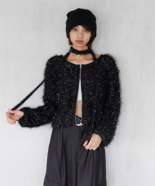 PAGEBOY(ページボーイ)の「ダンスヤーン2WAYカーディガン【前後2WAY着用】(カーディガン/ボレロ・レディース・ブラック/ブルー/オフホワイト/ピンク系その他・FREE)」の19枚目の写真