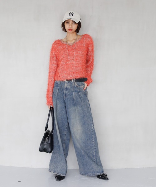 PAGEBOY(ページボーイ)の「ダンスヤーン2WAYカーディガン【前後2WAY着用】(カーディガン/ボレロ・レディース・ブラック/ブルー/オフホワイト/ピンク系その他・FREE)」の21枚目の写真