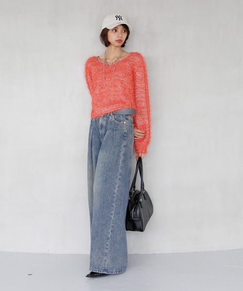 PAGEBOY(ページボーイ)の「ダンスヤーン2WAYカーディガン【前後2WAY着用】(カーディガン/ボレロ・レディース・ブラック/ブルー/オフホワイト/ピンク系その他・FREE)」の22枚目の写真