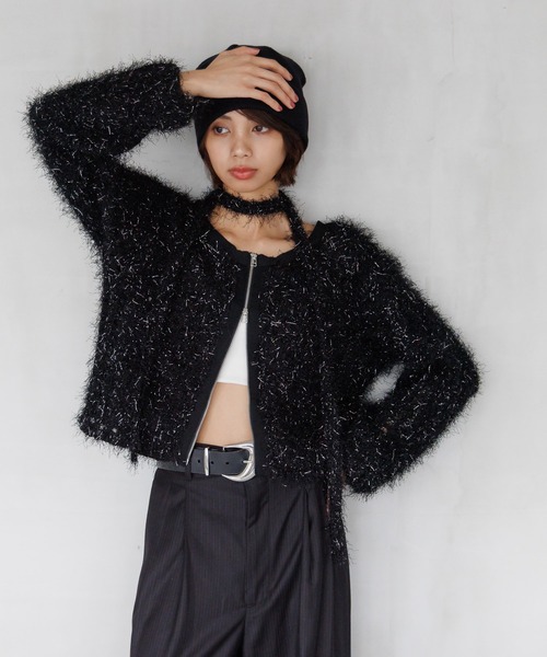 PAGEBOY(ページボーイ)の「ダンスヤーン2WAYカーディガン【前後2WAY着用】(カーディガン/ボレロ・レディース・ブラック/ブルー/オフホワイト/ピンク系その他・FREE)」の18枚目の写真