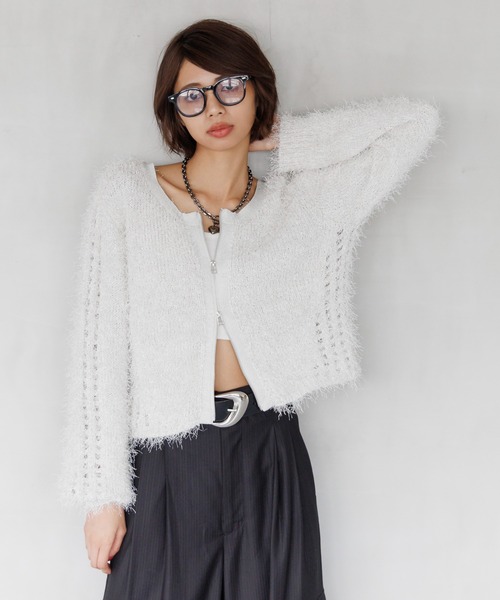 PAGEBOY(ページボーイ)の「ダンスヤーン2WAYカーディガン【前後2WAY着用】(カーディガン/ボレロ・レディース・ブラック/ブルー/オフホワイト/ピンク系その他・FREE)」の12枚目の写真