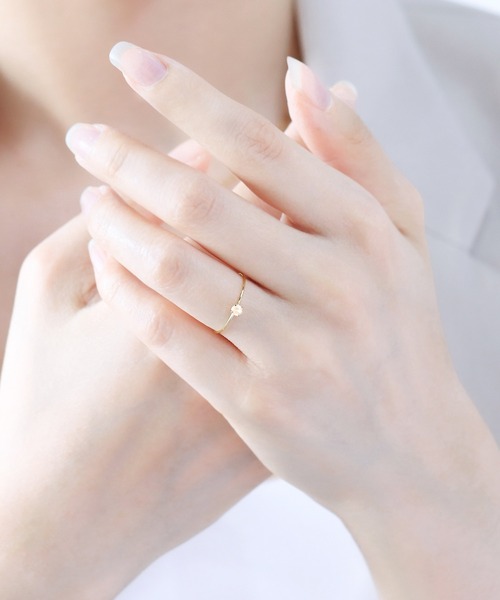 ESTELLE（エステール）の「6月誕生石 K10 イエローゴールド ムーンストーン リング（指輪） ESTELLE/エステール WEB限定（リング・レディース・イエローゴールド・11号/9号）」の7枚目の写真