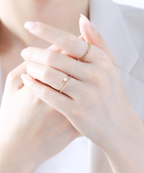 ESTELLE（エステール）の「6月誕生石 K10 イエローゴールド ムーンストーン リング（指輪） ESTELLE/エステール WEB限定（リング・レディース・イエローゴールド・11号/9号）」の6枚目の写真