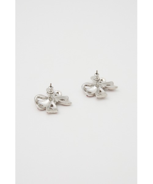 SLY（スライ）の「BIJOU RIBBON P/EARRING ビジュー リボンピアス（ピアス（両耳用）・レディース・ピンク/クリア・FREE）」の5枚目の写真
